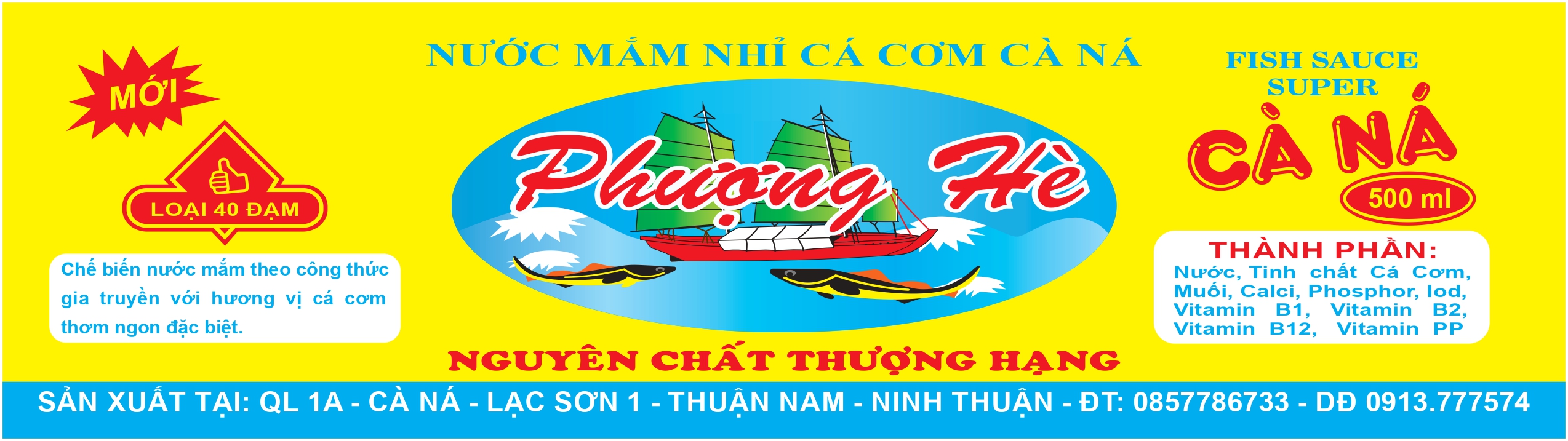 Nhãn MẮM NHỈ CÀ NÁ - 60x215 mm